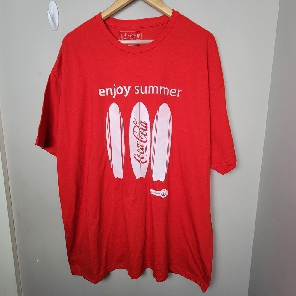 Coca Cola Enjoy Summer Surfboard Red Tshirt 2XL